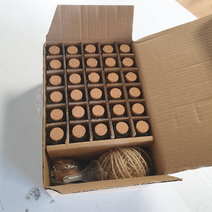289019 - WEDDINGTREE 30x Shishe Qelqi Mini me Tapa 18ml - Shishe Qelqi për Mbushje - Gotë Testi për Dasma - Kavanoza të Vogla Erëzash me Tapa