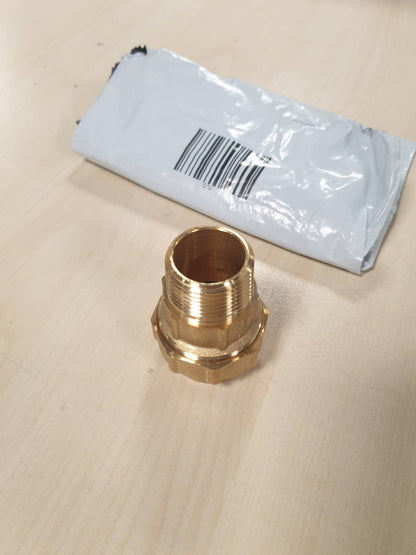 289197 - Cornat - Rakorderë kompresimi, fileto mashkull Ø 32 mm x 1 inç, prej bronzi, me një fileto të jashtme, rakorderë për tub PE-HD / T617532