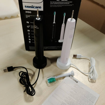 289471 - PHILIPS Furçë dhëmbësh elektrike Sonicare 3100, kontroll presioni dhe kohëmatës, Sugar Rose dhe Black, pako me dy pjesë, modeli HX3675/15