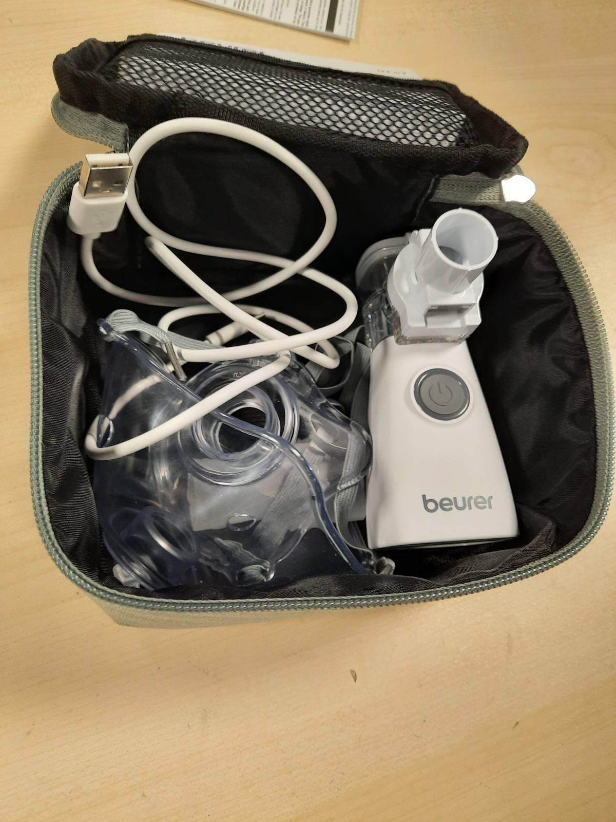 289550 - BEURER Inhalator IH 57, nebulizator me membranë vibruese dhe teknologji aerosol, inhalator portativ me bateri të rikarikueshme