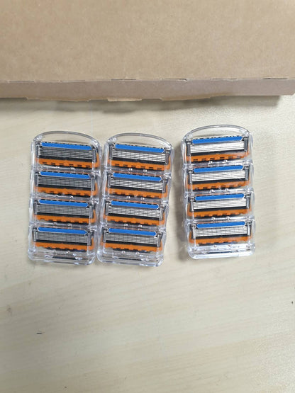 289626 - GILLETTE Brisqe Rroje Fusion 5 për Meshkuj | Pako me 12 Copë | Rrip për Qafën