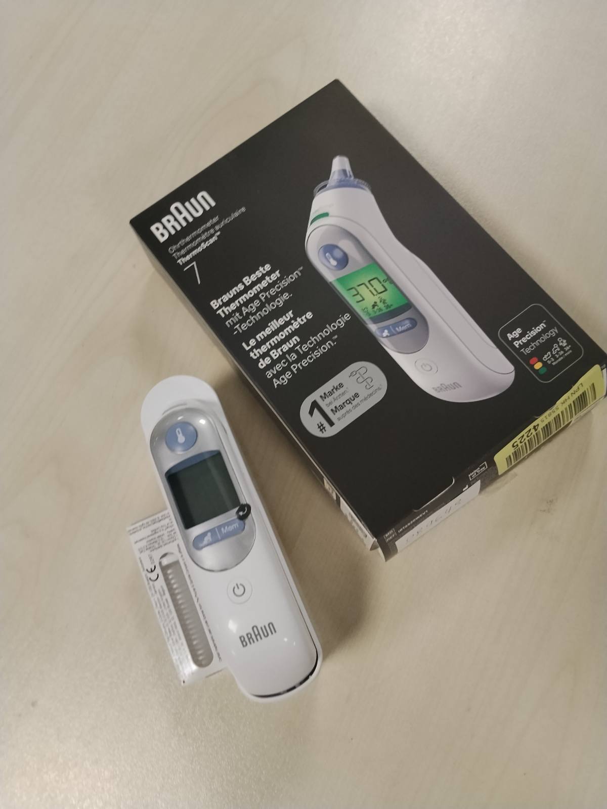289643 - BRAUN ThermoScan 7 BRAIRT6520 - Termometër veshi - Teknologjia e Precizionit Age - Ekran dixhital me kodim ngjyrash - Miqësor për foshnje dhe fëmijë të vegjël