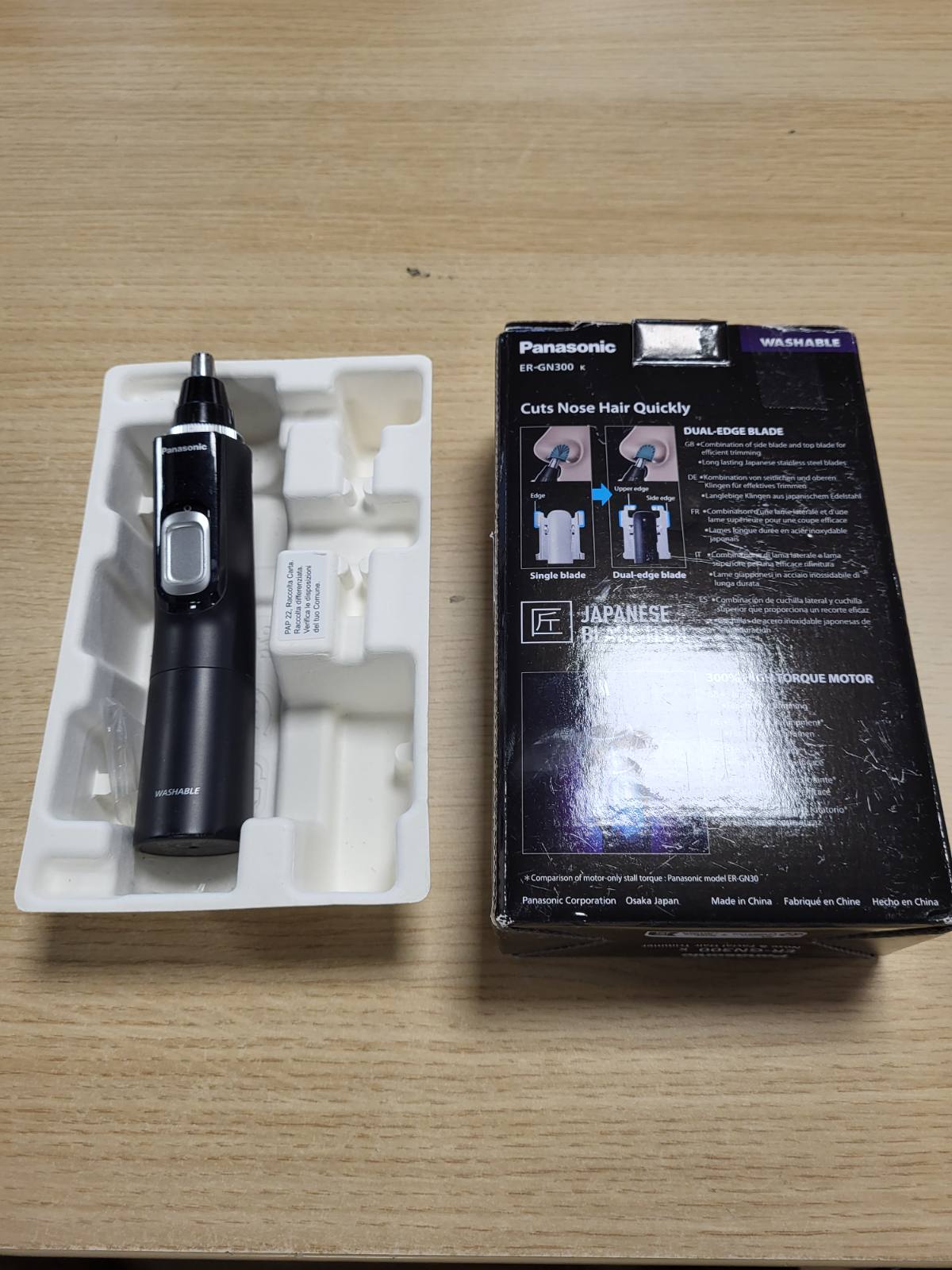289691 - PANASONIC Makinë prerëse qimesh për hundë ER-GN300-K503 për burra, rezistente ndaj ujit, me bateri, e zezë