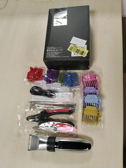 289907 - BARBERBOSS Qethëse elektrike për kafshë shtëpiake pa tel, tehe qeramike, ekran LED, karikim i shpejtë, model QR-9082