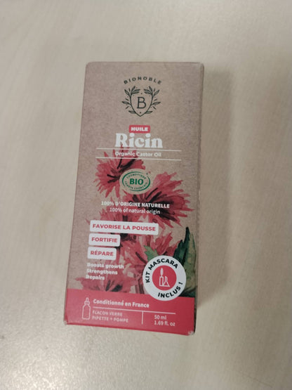 290142 - BIONOBLE KIT VAJ RICINI ORGANIK + RIMEL - FLOKË, QERPIKË, MJEKËR - 50ML