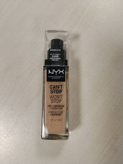 290174 - NYX Professional Makeup Fondotinta Can't Stop Won't Stop, Full Coverage Foundation, Ngjyrë ulliri e mesme