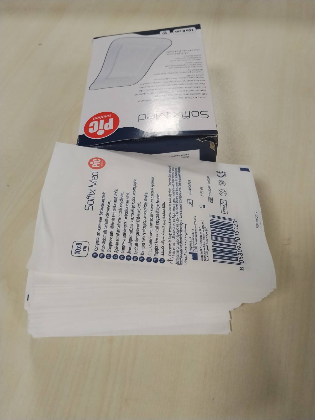 290187 - PIC SOLUTION Soffix Med Ultra Delicate Fasha Postoperative, 10 cm Gjatësi X 8 cm Gjerësi, 50 copë - 100 gr