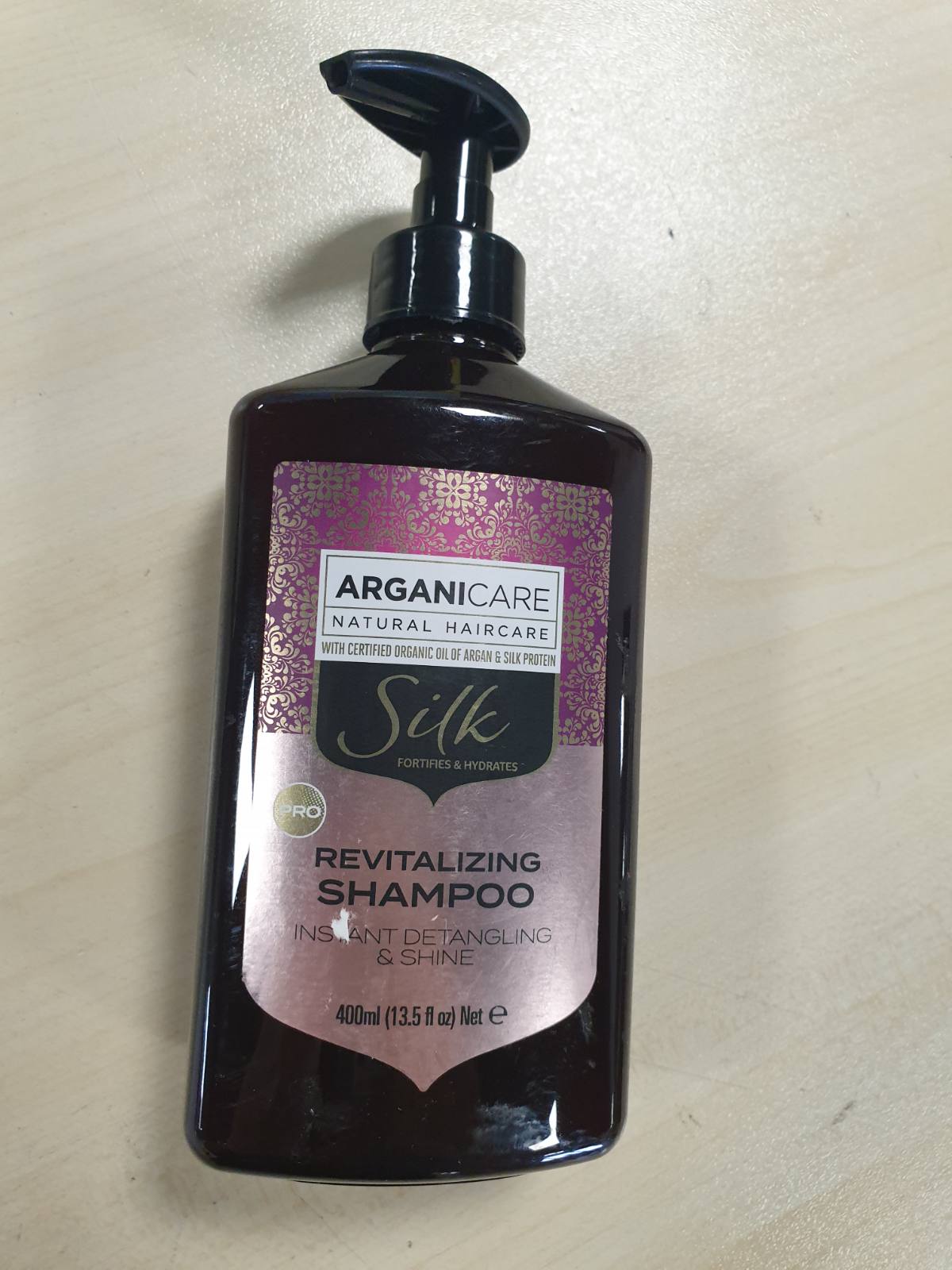 290190 - Shampo me proteina mëndafshi dhe vaj argani, 400 ml - Flokë të thatë dhe të dëmtuar