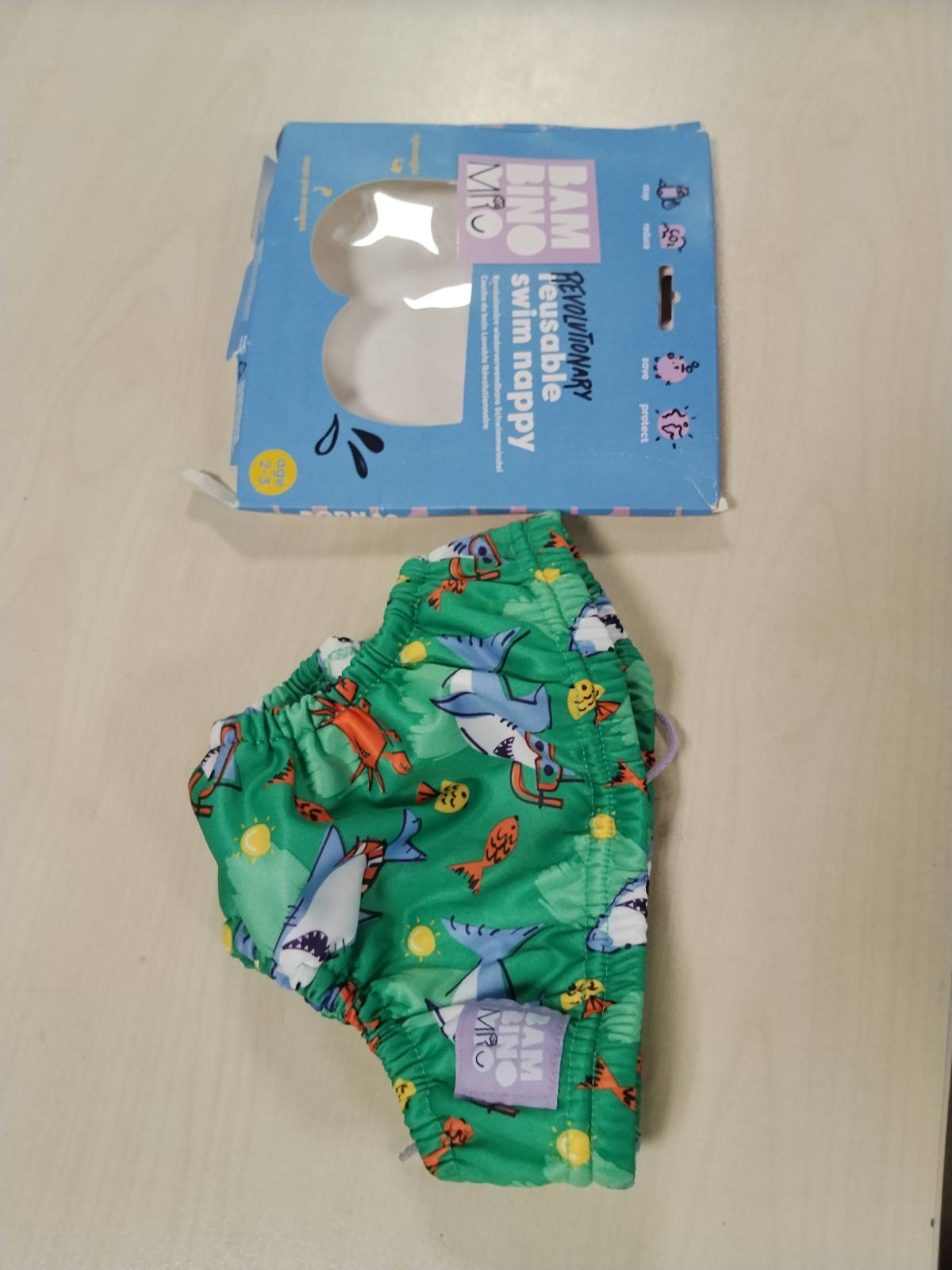290198 - BAMBINO MIO Pelenë noti e ripërdorshme, me pendë, për 2-3 vjeç, Veshje Plazhi Esenciale për Foshnje dhe Fëmijë të Vegjël, Djem dhe Vajza.