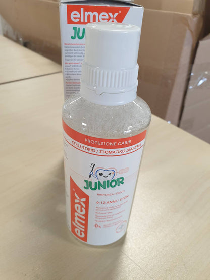 290539 - ELMEX Shpëlarës goje Junior Cavity Protection (6-12 vjeç) 400 ml, me përmbajtje fluori, mbron dhëmbët e rinj dhe të përhershëm nga kavitetet, me aromë menteje