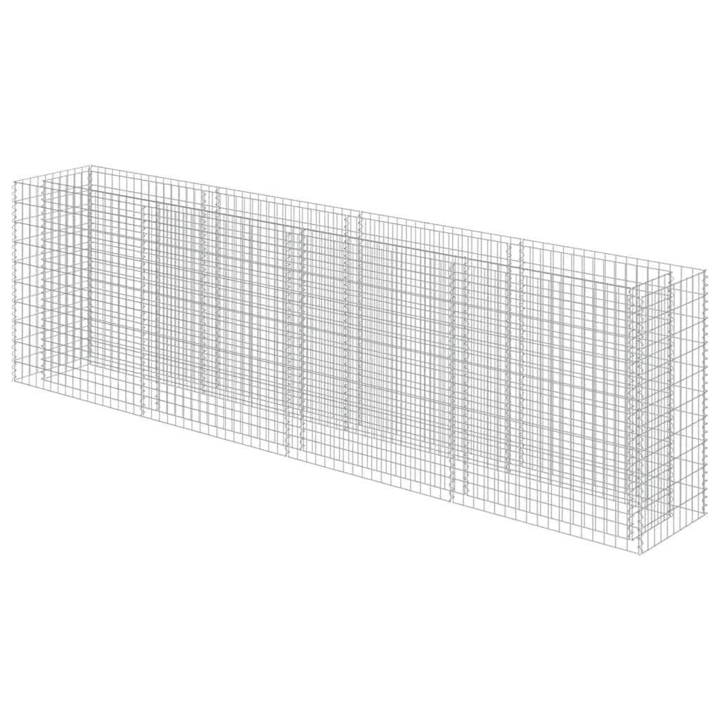291218 - vidaXL Shtretër i Ngritur me Gabion, Çelik i Galvanizuar 360x50x100 cm