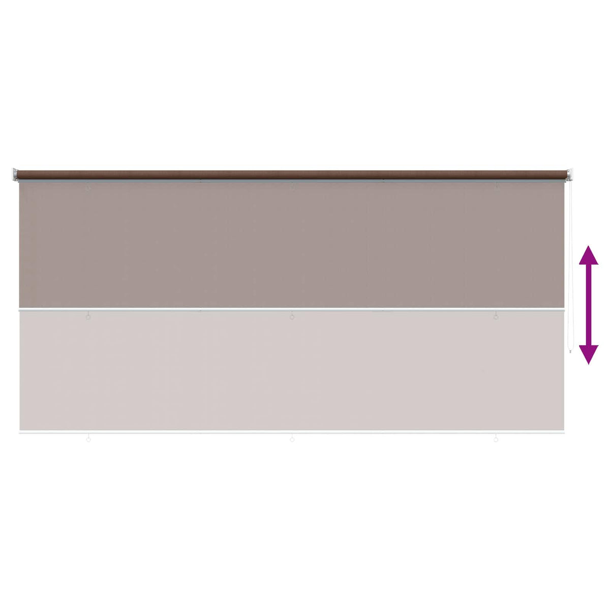 291398 -VidaXL Perde rul për ambiente të jashtme, bllokon 90% të rrezeve UV, ngjyrë kafe dhe zi, 350 x 230 cm, HDPE