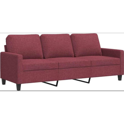 291480 - Vidaxl Divan me 3 vende 180 cm, ngjyrë e kuqe vishnje