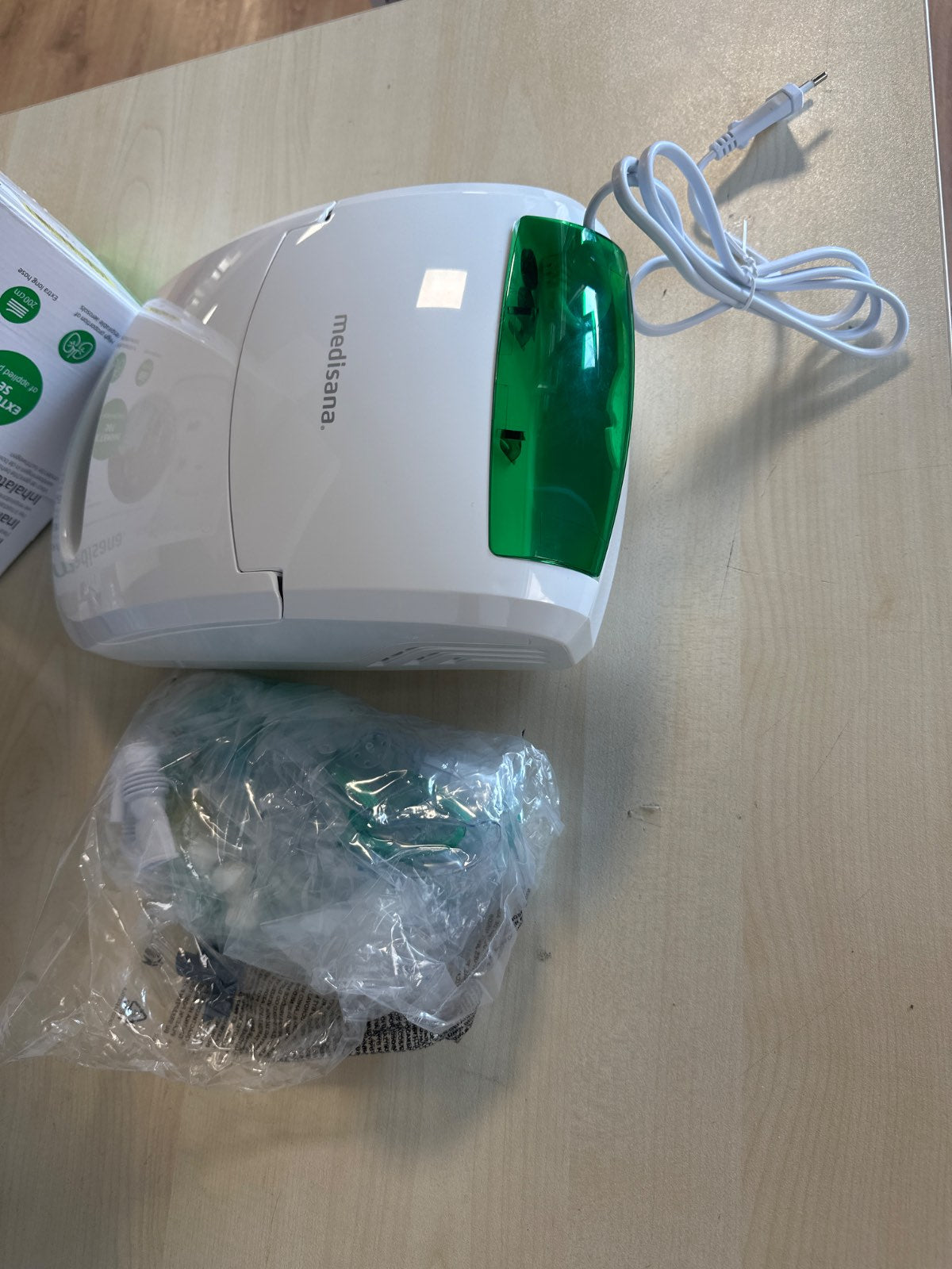 292504 - MEDISANA IN 550 - Inhalator me grykë dhe maskë për të rritur dhe fëmijë, pajisje për ftohje ose astmë, me aksesorë shtesë