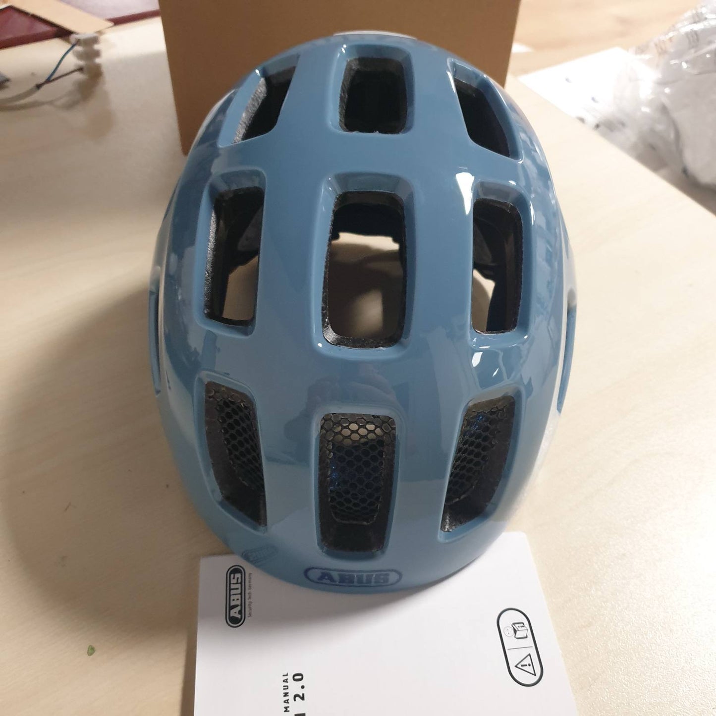 292601 - ABUS Helmetë biçiklete Unisex, Blu e çelët, M (52-57 cm)
