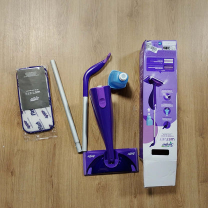 293229 - SWIFFER WetJet Starter Set, Sistem Spërkatjeje Gjithë-në-Një, me Mop, Tretësirë Pastruese dhe Lecka