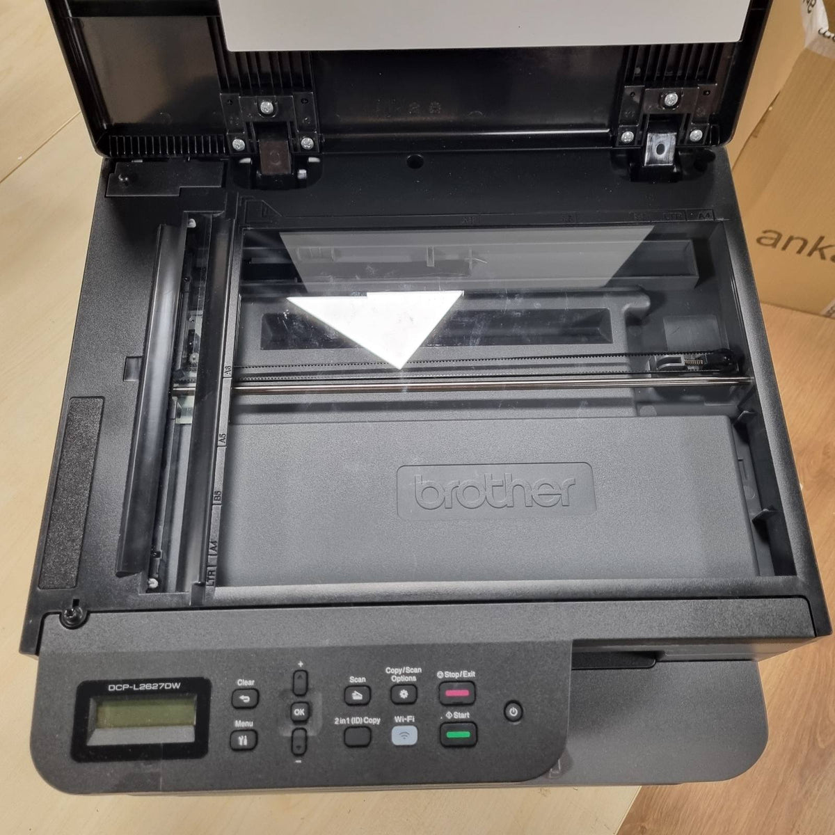 295002 - BROTHER DCP-L2627DWXL Printer shumëfunksional lazer monokrom 3-në-1, 32 faqe/min, Printim automatik dy anësor, Panel kontrolli LCD 2 rreshta, USB, WLAN 5 GHz