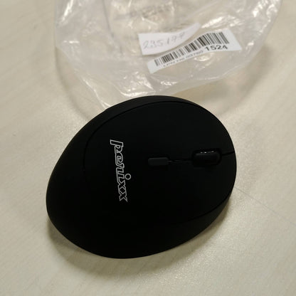 295177 - Perixx PERIMICE-619B Maus Vertikal Bluetooth, specifikime për pajisje të shumfishta 3-në-1, klikim i heshtur, kompakt dhe portativ, i zi, për përdoruesit me dorën e djathtë
