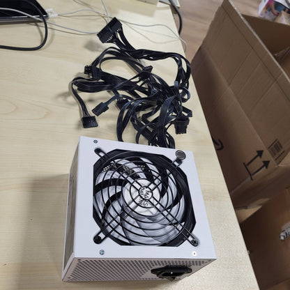 295203 - MARS GAMING MPIII550P, Furnizim me energji për PC ATX 550W, garanci 5-vjeçare, efikasitet 85%, sistem dixhital APFC, ventilator FDB 120 mm me teknologji AI-RPM, DC-DC dhe SMD, kabllo të sheshta ekstra të gjata, të bardha