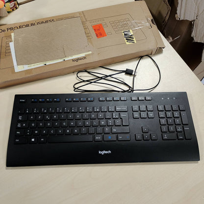 295247 - LOGITECH Tastierë K280e Pro me Tel për Biznes për Windows/Linux/Chrome, USB Plug-and-Play, Shkrim i Qetë, Madhësi e Plotë, Rezistent ndaj Derdhjeve, Frëngjisht AZERTY - E Zezë