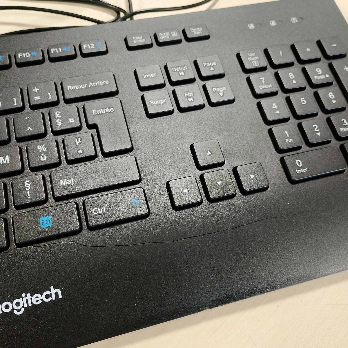 295247 - LOGITECH Tastierë K280e Pro me Tel për Biznes për Windows/Linux/Chrome, USB Plug-and-Play, Shkrim i Qetë, Madhësi e Plotë, Rezistent ndaj Derdhjeve, Frëngjisht AZERTY - E Zezë