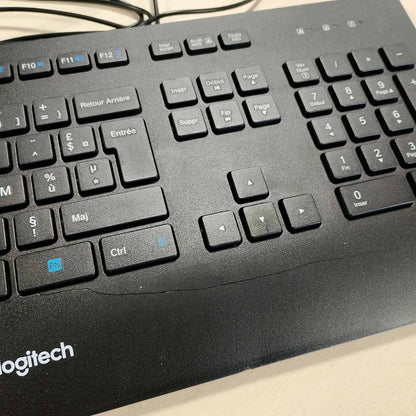 295247 - LOGITECH Tastierë K280e Pro me Tel për Biznes për Windows/Linux/Chrome, USB Plug-and-Play, Shkrim i Qetë, Madhësi e Plotë, Rezistent ndaj Derdhjeve, Frëngjisht AZERTY - E Zezë