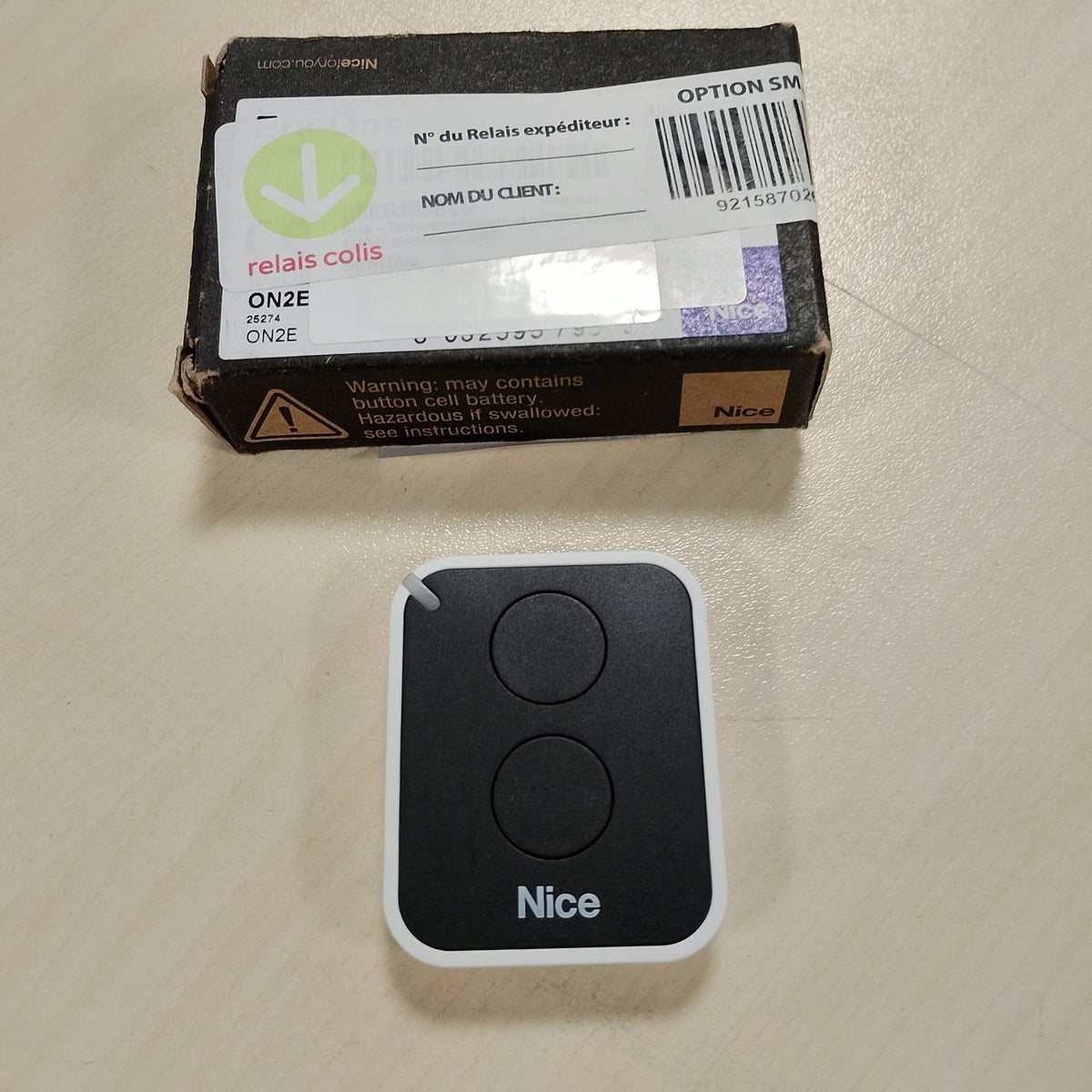 295294 - NICE Telekomandë Nice Era ONE2, 2 kanale, 433.92 MHz, ngjyrë e zezë/e bardhë, model ON2