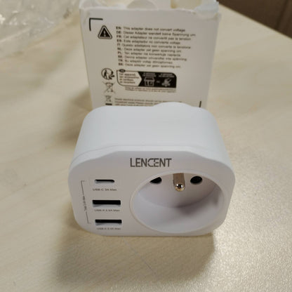 295342 - LENCENT Adaptues prize SHBA për Kanadanë, Meksikën dhe Tajlandën, me 2 porta USB dhe 1 portë USB-C, Tipi B