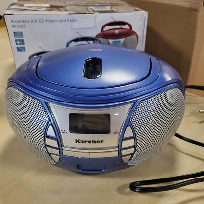 295802 - KARCHER RR 5025-C Radio CD portative (CD player, boombox, radio FM, funksionim me bateri/rrjet, AUX-In) blu