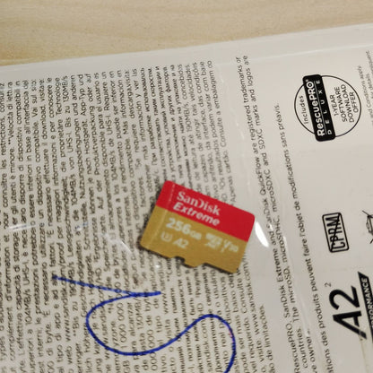 295869 - SANDISK Kartë memorieje Extreme microSDXC UHS-I 256 GB + Adaptor, A2, C10, V30, U3, transferim 190 MB/s, RescuePRO Deluxe