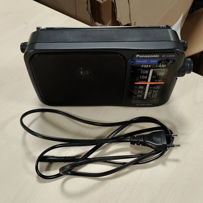 295939 - RADIO PORTATIVE PANASONIC RF-2400DEG-K, me dorezë, funksionim me rrjetë ose bateri, e zezë