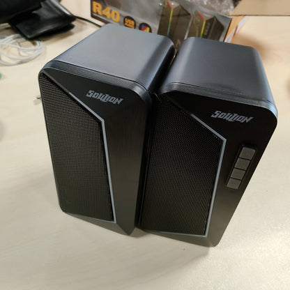 296020 - SOULION Altoparlantë kompjuteri R40, 2.0, energji USB, ndriçim, Bluetooth 5.3, tingull rrethues, për PC, laptopë, tableta, telefona inteligjentë