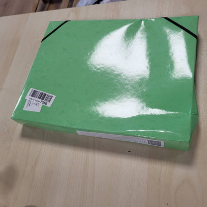 296302 - EXACOMPTA Ref. 59923E - 1 kuti arkivimi IDERAMA me shirita elastikë - e bërë nga karton me shkëlqim 600gsm - shpinë 4cm - dimensionet 25 x 33cm - për dokumente A4 - jeshile anason - dorëzohet e montuar