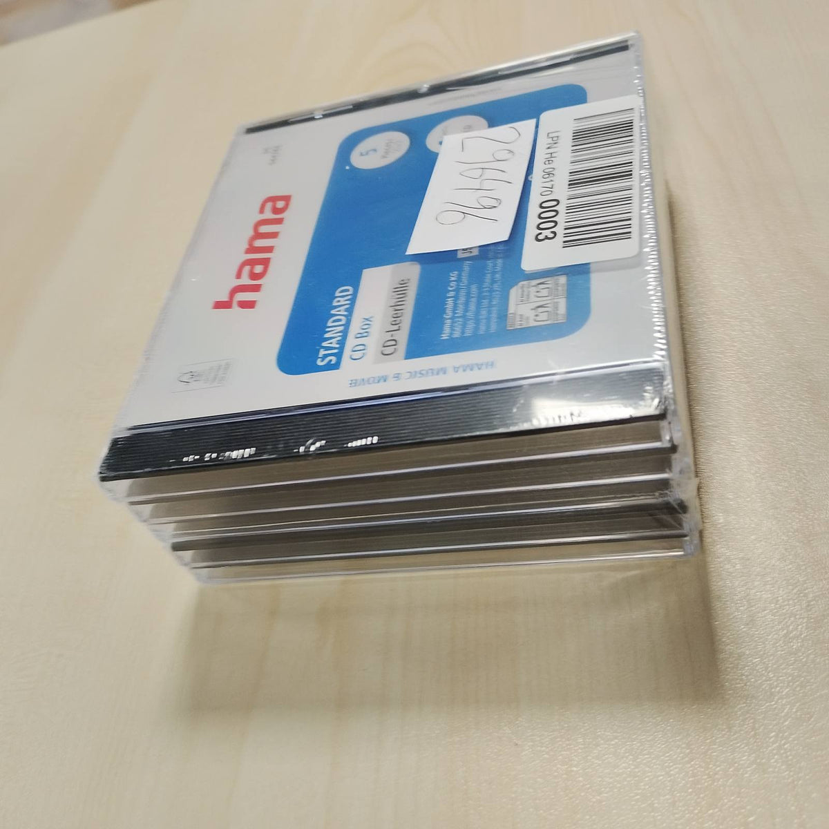 296496 - HAMA MBËSHTJELLËSE BOSH PËR CD, Standarde, Pako me 5 copë, Transparente-e zezë
