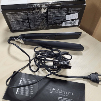 296529 - ghd Pjastër flokësh Platinum+, pjastër profesionale (e zezë), drejton me një kalim pa nxehtësi ekstreme, 75% më e shndritshme, 70% më e fortë