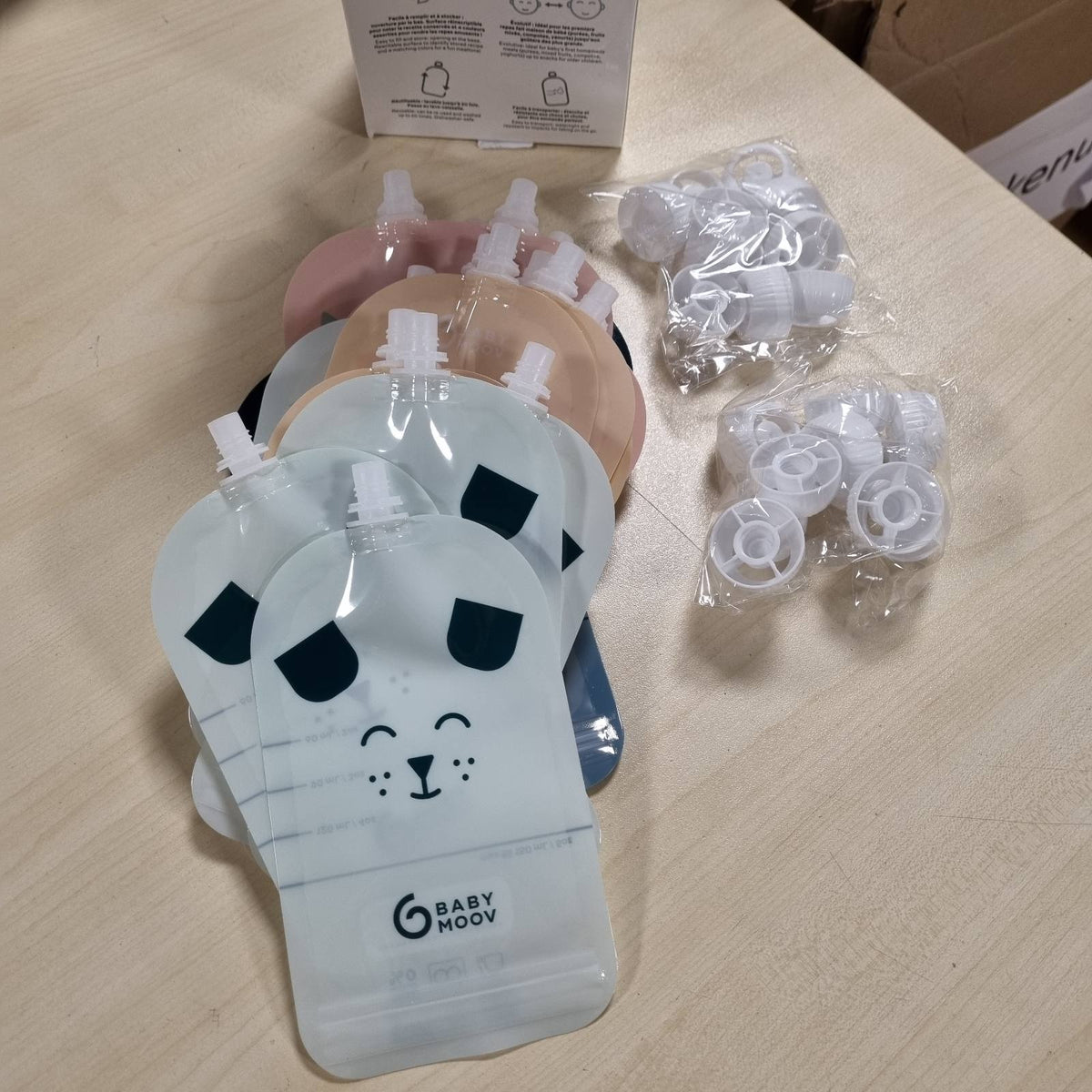297258 - BABYMOOV 20 Qese të Ripërdorshme për Bebe dhe Fëmijë, Kapacitet 150ml, Plastikë e Ricikluar, Pa BPA, 100% të Papërshkueshme nga Rrjedhja