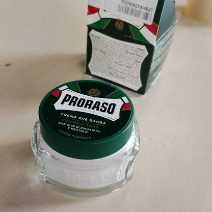 297540 - PRORASO Krem Para Rroje, 100 ml, Krem Freskues me Vaj Eukalipti dhe Mentol, Prodhuar në Itali, Jeshile