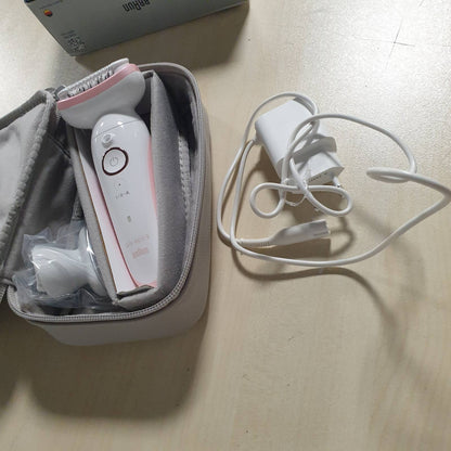 297910 - BRAUN Depilator Silk-épil 9 për Gra me Kokë Rrotulluese, Rezistent ndaj Ujit, 9-030, E Bardhë/Rozë