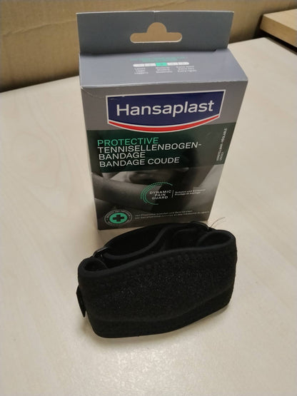 298418 - Hansaplast Fashë Mbrojtëse për Bërryl Tenisi, e Rregullueshme, Një Madhësi i Përshtatet të Gjithëve