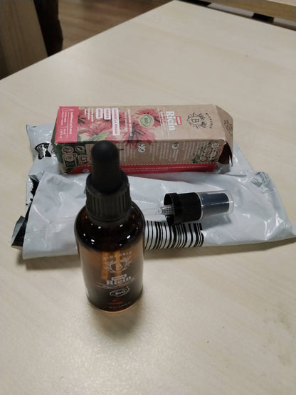 298695 - BIONOBLE Vaj ricini organik i shtypur në të ftohtë, 100% natyral, 50ml, nxit rritjen dhe riparon flokët, qerpikët, vetullat, shishe qelqi me pikatore dhe pompë