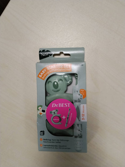 298848 - DR.BEST Furçë dhëmbësh për fëmijë - Baby Starter Set: Unazë dhëmbësh dhe furçë dhëmbësh trajnimi për foshnje 3 deri në 12 muaj, 1 copë