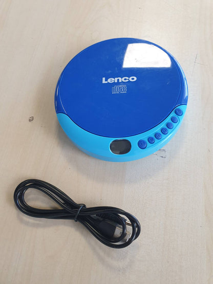 299459 - LENCO CD-011 - CD player portativ me funksion karikimi baterie - Discman - CD Walkman - Me kufje dhe kabllo karikimi mikro-USB - Ekran LCD - blu