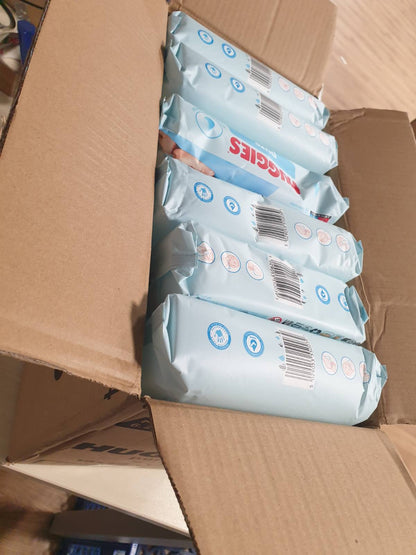 300623 - HUGGIES Peceta për Foshnje Pure, Pako me 18 Copë (Gjithsej 1008 Peceta) - Peceta me 99% Ujë të Pastër - Pa Aromë për Pastrim të Butë