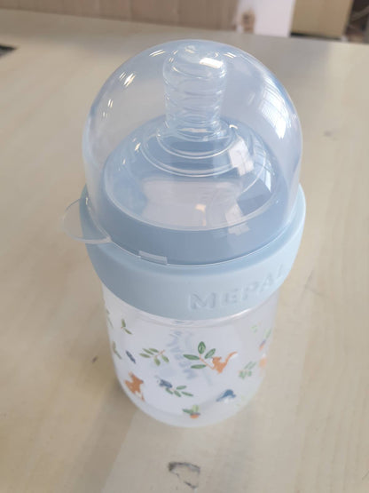 301076 - MEPAL Shishe Mio Little Dutch - 240 ml - Kapak transparent për ruajtje - Anti-kolikë - Dizajn spiral për të parandaluar bllokimet - Silikon i gradës mjekësore