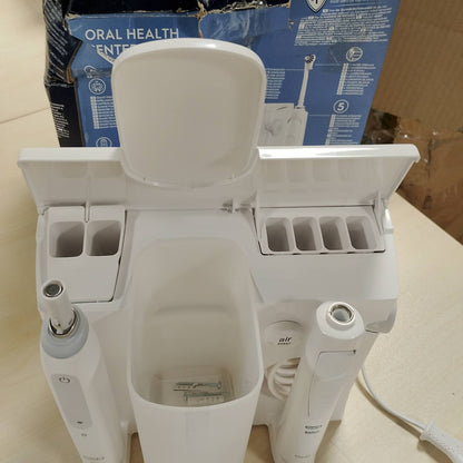301553 - ORAL-B Pastrues dhëmbësh Oral Health Center me ujë dhe teknologji Oxyjet, 2 gryka zëvendësuese, furçë dhëmbësh elektrike iO Seria 6, 2 koka furçe, 5 mënyra për kujdesin oral, e bardhë