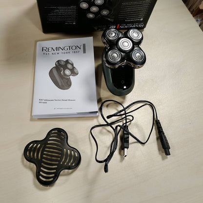 301732 - REMINGTON Makinë rroje elektrike për flokë tullace XR1600, 5 koka rroje, rruajtje e butë maks. 0.2 mm, dhomë për mbledhjen e qimeve, prerës detajesh, rezistente ndaj ujit, Funksioni Turbo Boost
