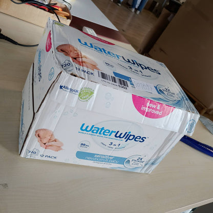 301897 - WATERWIPES Peceta për të porsalindur Sensitive+, 720 peceta (pako me 12), 99.9% ujë, pa aromë