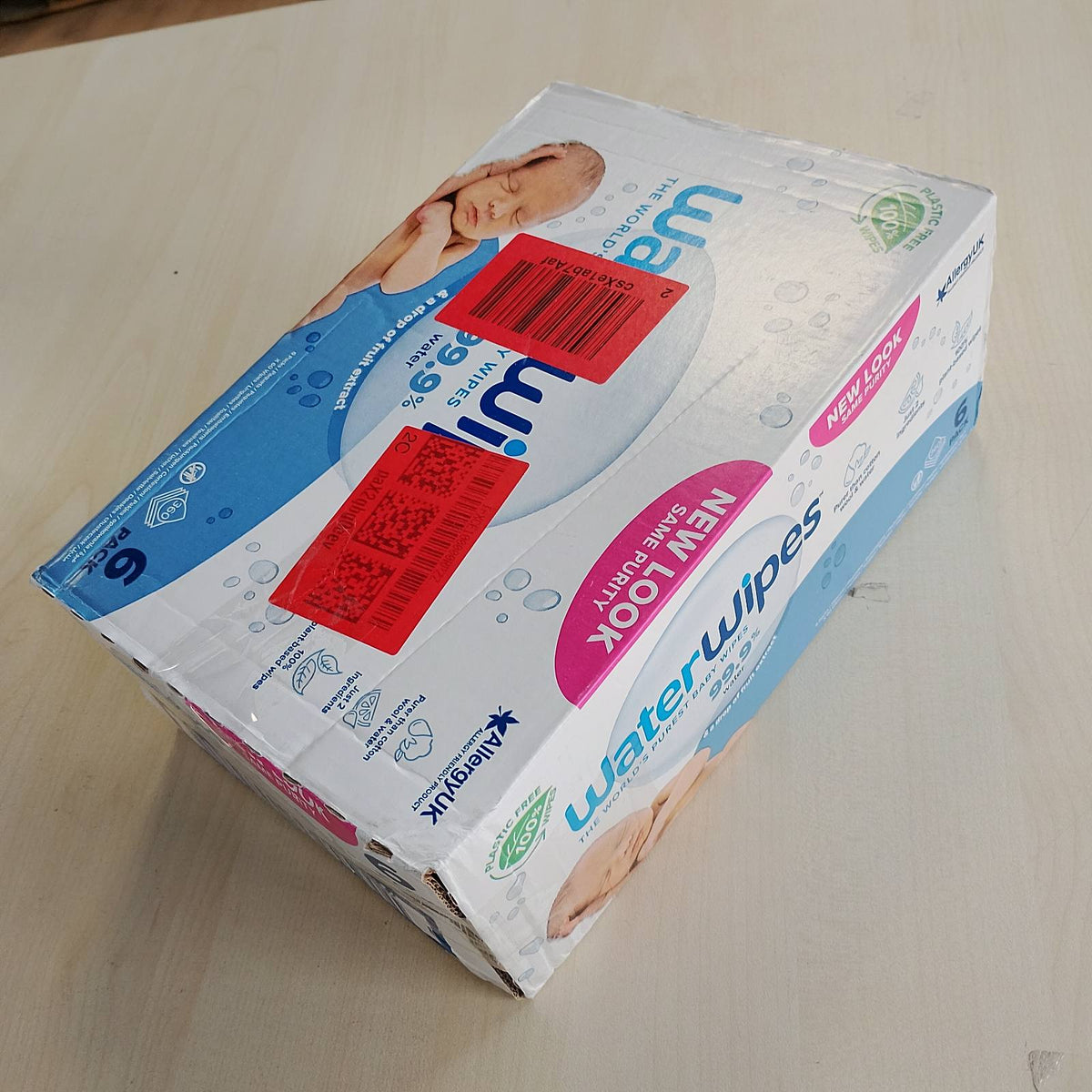 302117 - WATERWIPES Sensitive+, 360 peceta (6 pako), 99.9% ujë, pa aromë, për të porsalindur dhe bebe