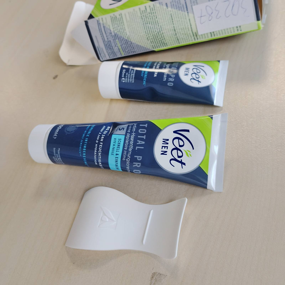 302387 - Veet Men Set për depilim intim - Krem për depilim 100 ml dhe balsam 50 ml