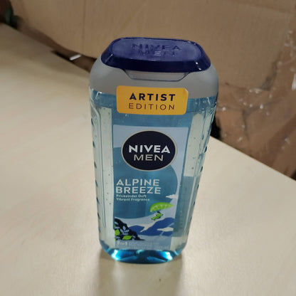 302661 - NIVEA MEN Xhel Dushi Alpine Breeze Artist Edition, 250 ml, xhel dushi 3-në-1 për trup, fytyrë dhe flokë